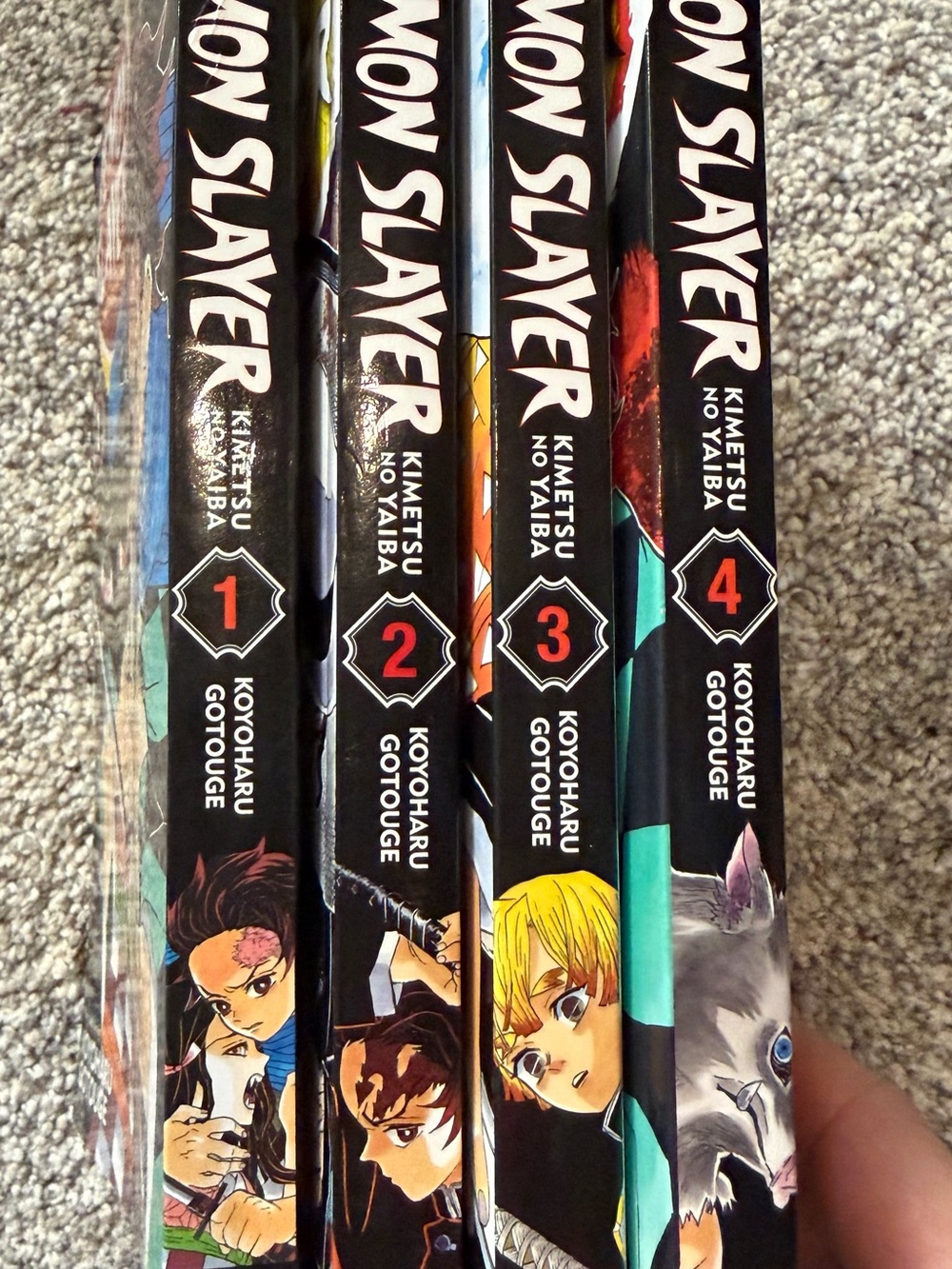 Demon Slayer Books: Kimetsu no Yaiba Volumes 1-4 Manga Set - Black